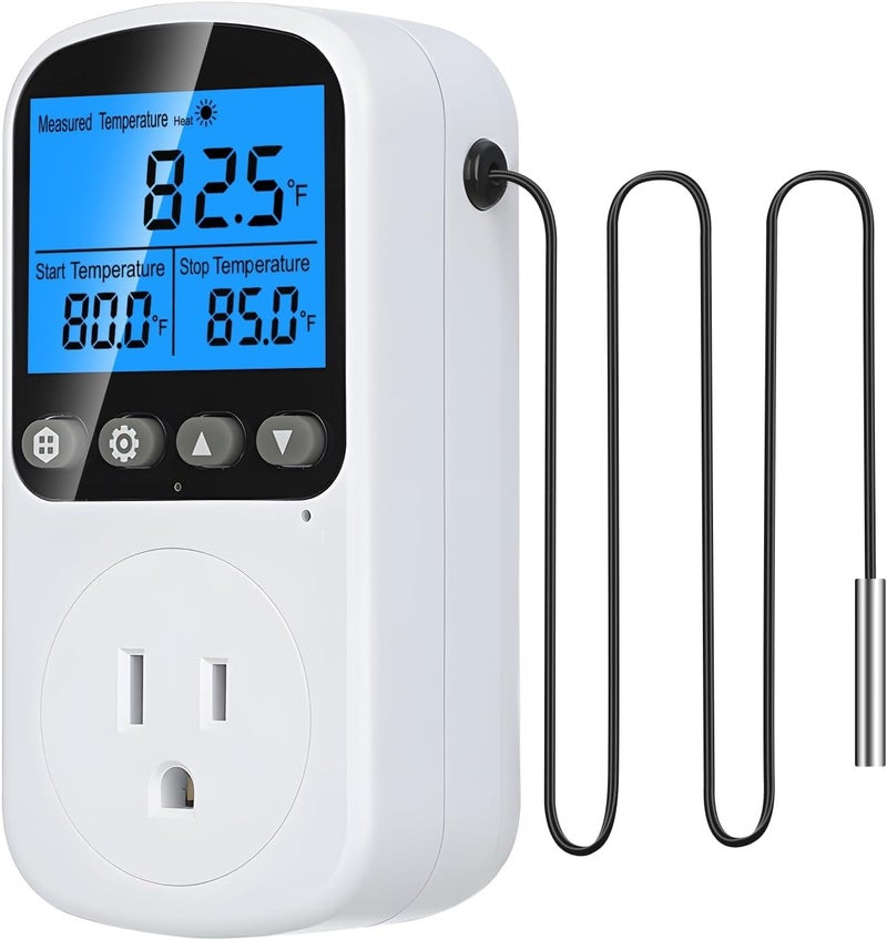 INKBIRDPLUS Plug in Temperature Controller Outlet, Smart Heating Cooling Control with 4 Timing Modes, Backlit LCD, Calibration, Ideal for Reptile, Incubation, Aquarium, Refrigerator, Home Brewing - Image 1